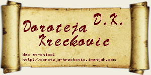Doroteja Krečković vizit kartica
